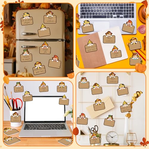 CJiangpo 30Pcs Fall Sticky Notes - Cute Scarecrow Sticky Note Pads, 600 Sheets Self Stick Notepad Memo Pads Funny Page Marker - color: Scarecrow
