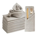 BALCONY & FALCON Rectangle Table Cloth Waterproof Beige 17.7"x17.7" 12pcs - color: Beige, size: 17.7" x 17.7" (Square)-12pcs