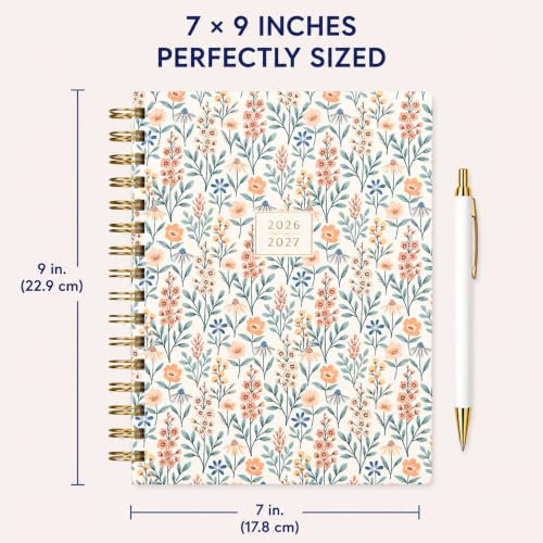 WORLD TRAVELER Academic Planner School Organizer Jul 2026-Dec 2027, 7"x9" - color: Bloom Floral