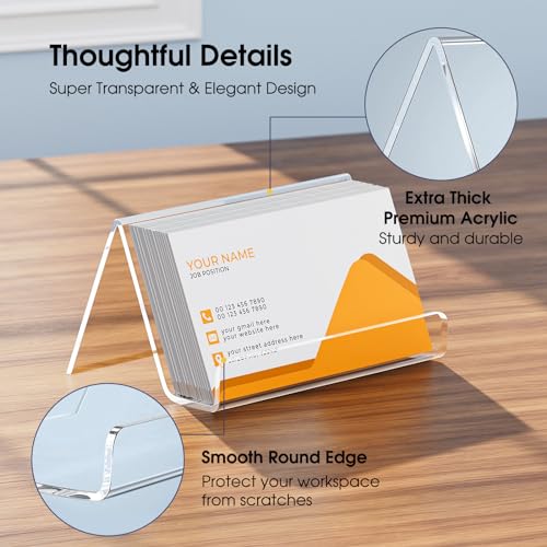 MaxGear Acrylic Business Card Holder 3 Pack