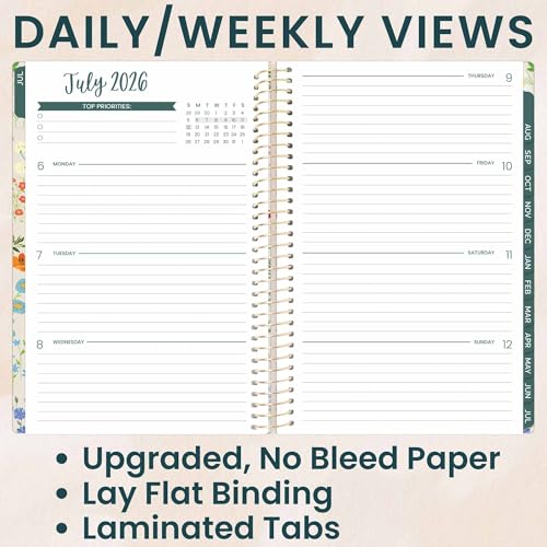 bloom daily planners 2026-2027 Planner - Academic Year (July 2026 - July 2027) Monthly & Weekly Soft Cover Planner for Women - 13 Month Calendar Agenda Book with Stickers - 5.5" x 8.25" - Garden Party, Beige - color: Garden Party 2026-27, size: 5.5" x 8.2