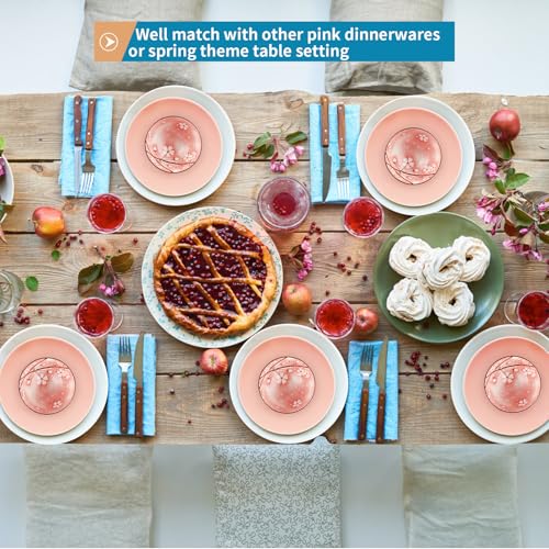 Ceramic Rice Bowls 10 oz, Sakura Bowl Gift Set, Dinnerware Serving Bowls for Rice, Cereal, Noodle, Soup, Desserts, Pack of 6 (Pink) - color: Pink