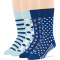 7BIGSTARS Men Cotton Patterned Crew Dress Socks 4-6 Pack, L 9-12 - color: 04b - Estate Blue, Light Blue (A46)