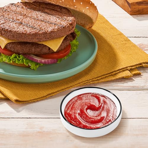 3.35 Inch Ceramic Dipping Sauce Dish Set - 4 Pcs Small Condiment Bowls for Dipping Bowls (2.5oz)