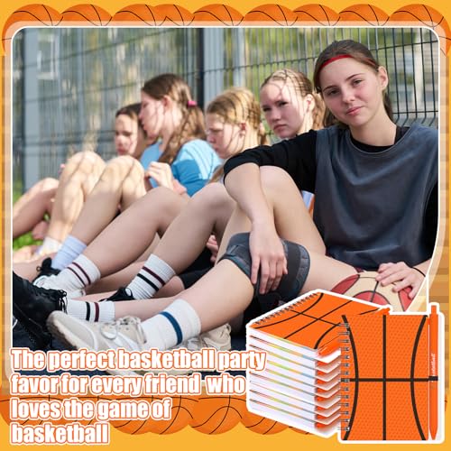 Resurhang 12 Sets Basketball Party Favors Notebook Gifts Scorebook Pen - color: Orange, style: Basketball