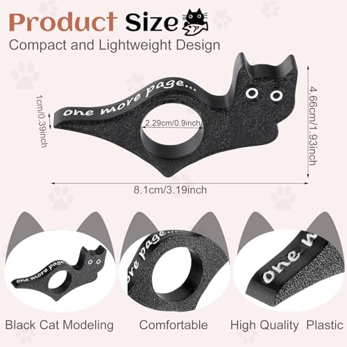 AmazingSpark 4 Pcs Black Cat Book Page Holder, Book Accessories for Reading