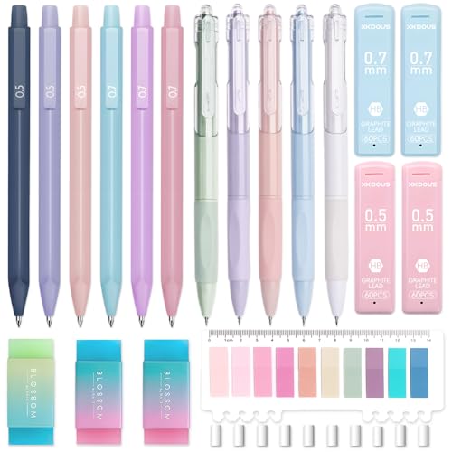 XKDOUS Mechanical Pencil Set, Cute Aesthetic School Supplies Stationery - color: Multicolor