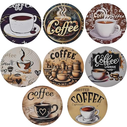 Bar Coaster Set, Drink Coaster for Home Decor, Wood Coffee Coasters 8Pack (Coffee-Brown) - color: Coffee-brown