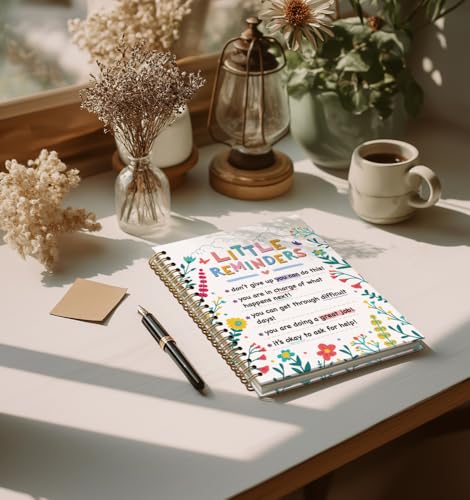 Journal Gifts For Women- Heart Inspirational Motivational Mental Notebook Quotes For Men Friends Gifts On Birthday Christmas Mother's Day, Little Reminder Gold Spiral Bound Hardcover,5.8"x8.3" - color: Little reminder