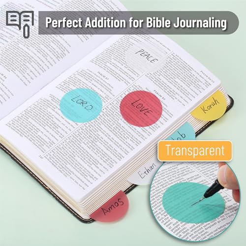 Mr. Pen- Round Transparent Sticky Notes, 1.8”, 4 Pads with Black Fineliner - color: Candy, size: 200 Sheets