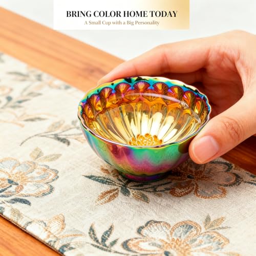 Jianzhan Tenmoku Tea Cup with Lotus, 5 oz