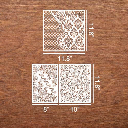 Damask Stencils for Walls 12inch Damask Stencil - style: Damask 02