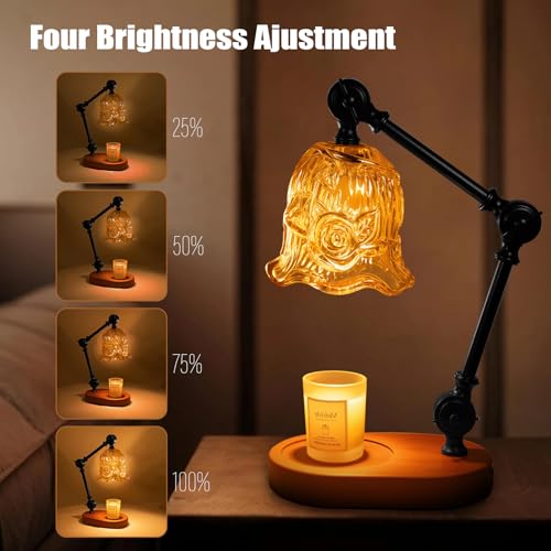 Candle Warmer Lamp Dimmable Wax Melting Warmer Adjustable Height - color: Amber1