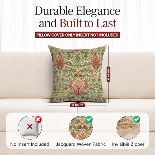 William Morris Snakeshead Tapestry Throw Pillow Cover 16 x 16 in - color: Snakeshead