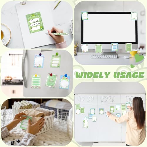 Dispowreath 24 Pcs Frog Sticky Notes with Pens Christmas Themed Gifts Notepad Cute Memo Notes Pads Self Adhesive Black Ink Ballpoint Pen for Frog Lover Gifts Office School Students Teacher Supplies - style: Frog