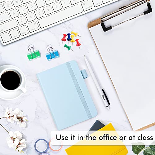 feela Pocket Notebook Journals, Mini Cute Small Hardcover College Ruled Notepad Office School Supplies, with 3 Black Pens, 3.5”x 5.5”, 3 Pack, A6, Solid Colors, Gray, Yellow, Light Blue - color: Gray, Yellow, Light Blue