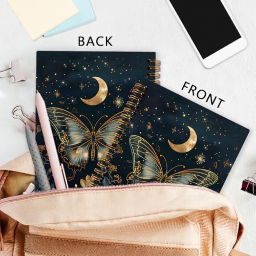 nvucamd Gothic Celestial Butterfly Spiral Notebook, Witchy Moth Floral Journaling Notebooks for Women, Vintage Butterfly Moon Journal Notebook, Gothic Moth Gifts Office Supplies, 5.5x8.3 Inch - color: butterfly