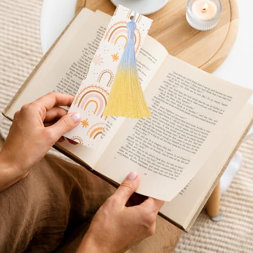 50Pcs 5 Inch Bulk Bookmark Tassel Kit for Graduation, Keychain(Blue Beige) - color: Blue&beige