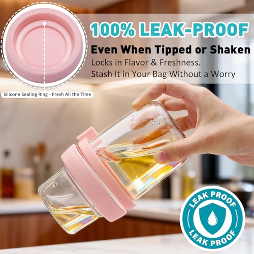 4 Pack 20 oz Overnight Oats Containers with Lids and Spoons, Glass
