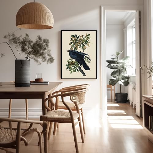 Poster Master Vintage James Audubon Poster - Retro Raven Print - Birds of America Art - Bird Art - Gift for Men, Women & Animal Lover - Decor for Dorm, Bedroom or Living Room - 8x10 UNFRAMED Wall Art - color: Multicolor, size: 8"L x 10"W