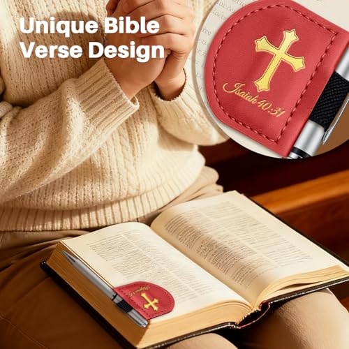 Personalized Magnetic Bookmarks,Bible Bookmark(Red,Joshua 1:9) - color: Red, size: Joshua 1:9