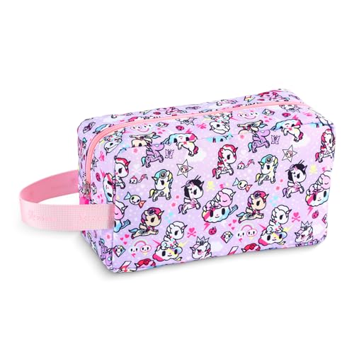 tokidoki Travel Makeup Bag for Women, Cute Unicorno Cosmetic Bag, Compact Skincare Vanity Pouch, Portable Cosmetiquera Toiletry Bag for Travel, Work, Home, Perfect Gifts for Women Girls (Purple) - color: Purple