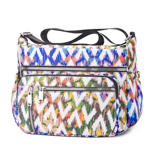NPBAG Crossbody Bag for Women, Shoulder Purse Handbag Messenger Bag, Trendy Pocketbooks, Waterproof and Multi-Pockets - color: Colorful