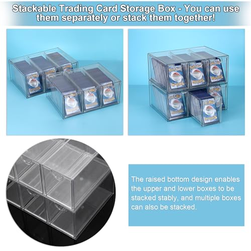 OwnMy Plastic Trading Card Storage Box with 6 Drawers, Card Storage Drawers