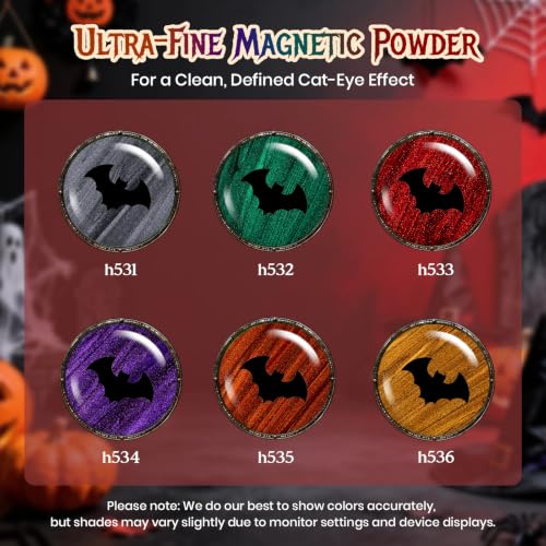 Beetles Halloween Box Cat Eye Gel Nail Polish Set, Witch Potion 6 Colors - color: A - Halloween Cat Eye | Witch Potion