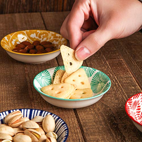 Selamica Ceramic 2.5oz Soy Sauce Dish, Pack of 6 (Assorted Colors) - color: Assorted Colors, style: Round