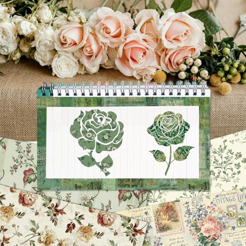 Green Scrapbook Paper Green Floral Pattern Papers Pad 12×12,24 Sheets Double-Sided Bobo Floral Scrapbooking CardStock Paper Supplies for Holiday Cardmaking DIY Junk Jounal Papers. - color: WW211