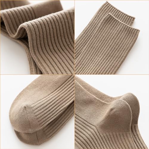 Womens Striped Crew Socks, Cute Vintage Retro Mid Calf Boot Socks for Women Ladies 5/6 Pairs, Size 5-10 - color: Multicolor