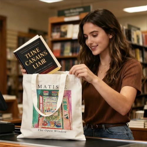 Art Canvas Tote Bag,Art Lovers Gifts,Aesthetic Tote Bag for Women. - color: Beige - Matisse 01