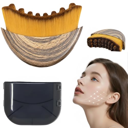 Lymphatic Contour Face Brush, Manual Lymphatic Drainage Massager, Ergonomic Facial Cleansing Brush with Durable Soft Bristles, Helps Relieve Fatigue