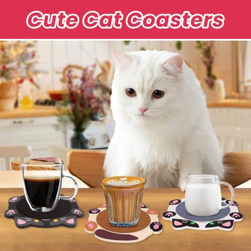 Cat Coasters,4pcs Coasters for Drinks