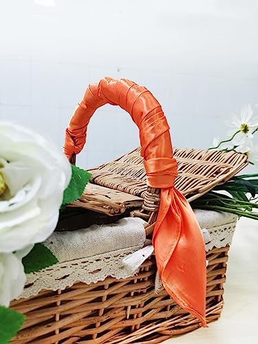 1 Piece of Square Satin Scarf Wrap Ribbon Neck Scarfs Halloween Retro Costume (23.62" x 23.62") - color: Orange