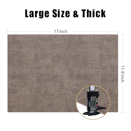 Homaxy PU Faux Leather Placemats for Dining Table, Set of 6, Dark Brown - color: Dark Brown