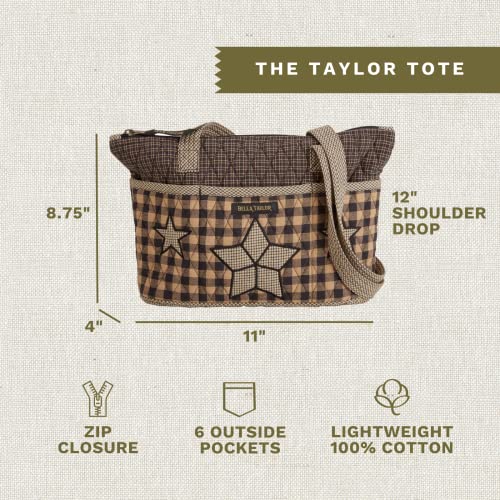 Bella Taylor Small Tote, Quilted Shoulder Bag for Women - color: Farmhouse Star