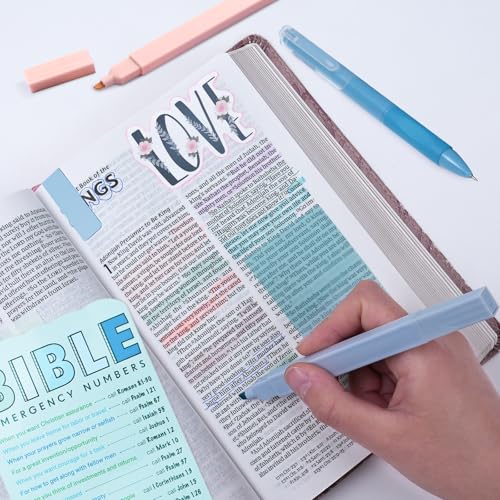 XKDOUS 50 Bible Study Supplies Journaling Kit with Journal and Case, Blue - color: Blue