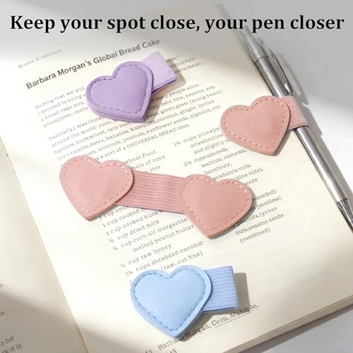 2Pcs Magnetic Leather Bookmarks with Pen Holder Gift Box, Heart-Shaped Magnetic Book Marks for Book Lover Readers Cute Leather Bookmark for Women Girls (Pink) - color: Pink