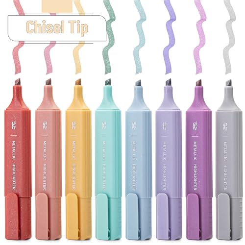 Mr. Pen- Glitter Highlighters, 8 Pack, Metallic Colors - color: Metallic