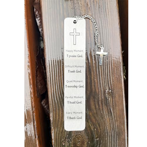 Christian Bookmark Gifts for Women Girls Boys, Inspirational Religious Book Mark Markers Faith (Happy Moment I Praise God) - style: Happy moment
