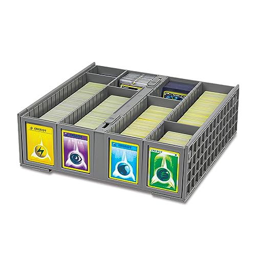 BCW Collectible Card Bin, Holds 3,200 Cards, Stackable, Grey, 4 Dividers - style: Single