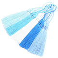 100Pcs 5 Inch Silky Bookmark Tassels for Jewelry, Souvenir(Mixed Blue) - color: Mixed Blue