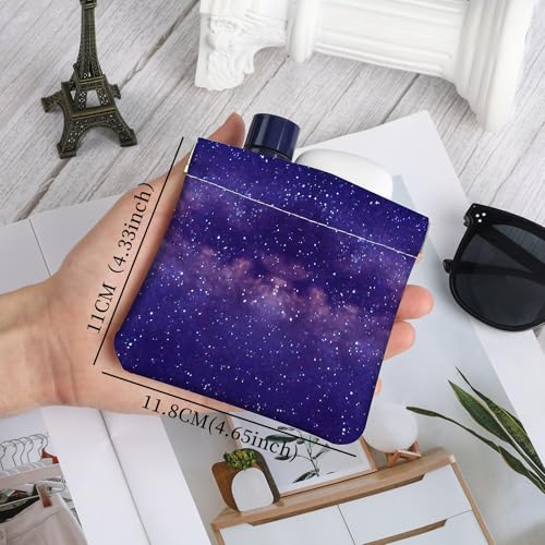 2Pcs PU Leather Small Squeeze Coin Purse Pouch Mini coin Bag Unique And Cute Wallet Cosmetic Bags Change Bag For Women Girls Men （Purple Starry Sky - color: Purple Starry Sky