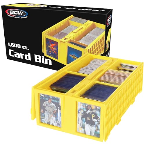 BCW Collectible Card Bin - Holds up to 1600 Cards - Yellow | Large Storage Box for Loose Trading Cards | Pokemon, MTG, and Storage Boxes - Single