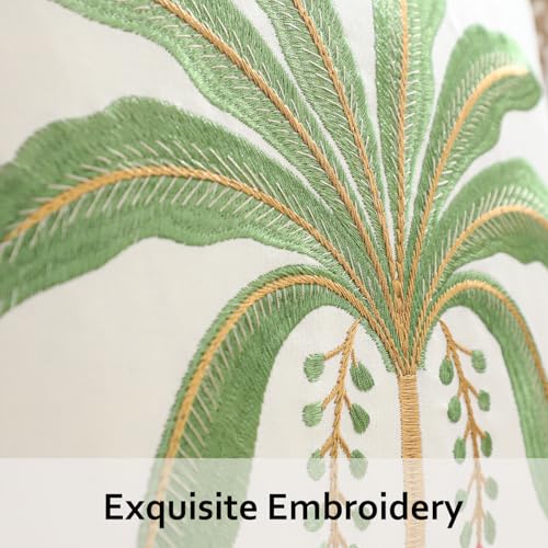 Embroidered Throw Pillow Covers 18x18 Pack of 2 Sage Green Palm Tree - color: Sage Green Palm Tree