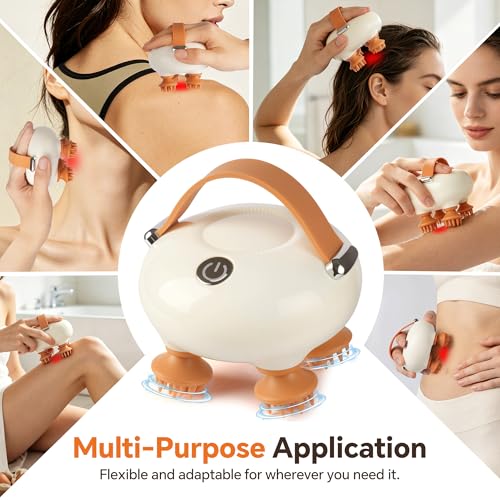 Scalp Massager, Electric Head Massager for Stress Relax - color: Beige+brown