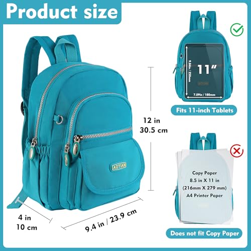 AOTIAN Mini Backpack for Women, Lightweight Sturdy Nylon Small Daypack - color: Mini Wake Blue