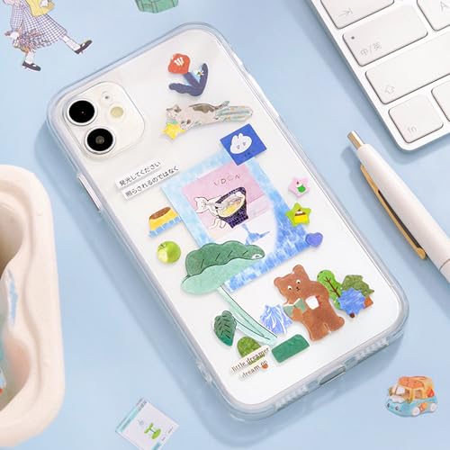 20 Sheets INS Style Cute Cartoon Sticker Book – Kawaii Stickers for Journaling Junk Journal Scrapbooking Planner DIY Crafts Teens - color: Blue